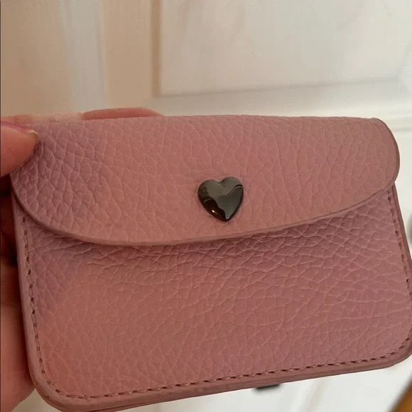 Pink Leather Card Holder - Picture 2 of 5